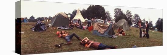 Young People Camping Out with Tents on a Grassy Hillside, During the Woodstock Music and Art Fair-John Dominis-Premier Image Canvas