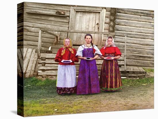 Young Russian Peasant Women, Sheksna River, Near the Small Town of Kirillov, Russia, 1909-Sergey Mikhaylovich Prokudin-Gorsky-Premier Image Canvas