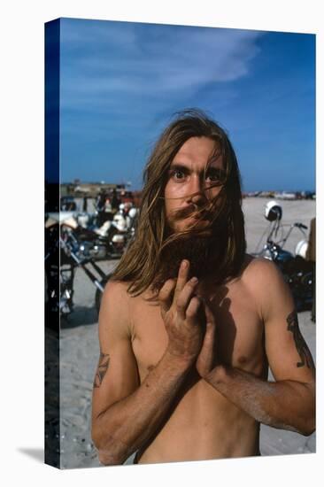 Young Shirtless Man with Long Flowing Hair-Mario de Biasi-Premier Image Canvas