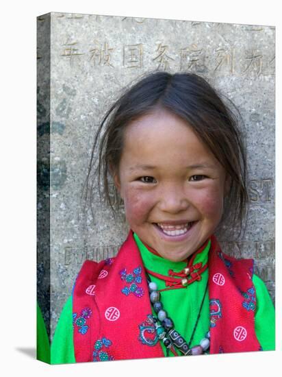 Young Tibetan Girl, Sakya Monastery, Tibet, China-Keren Su-Premier Image Canvas