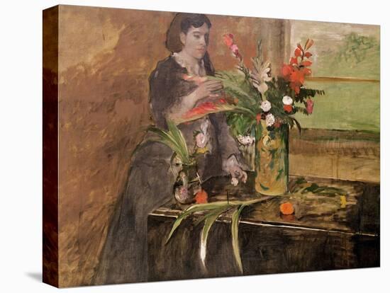 Young Woman Arranging Flowers, 1872-Edgar Degas-Premier Image Canvas