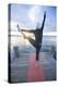 Young Woman Doing Yoga on Pier in Tahoe City, California-Justin Bailie-Premier Image Canvas