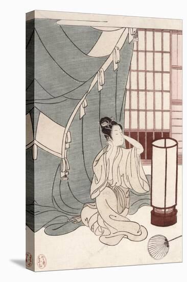 Young Woman Kneeling by Her Mosquito Net, 1766-Suzuki Harunobu-Premier Image Canvas
