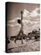 Young Woman Playing Ball on Beach-Philip Gendreau-Premier Image Canvas