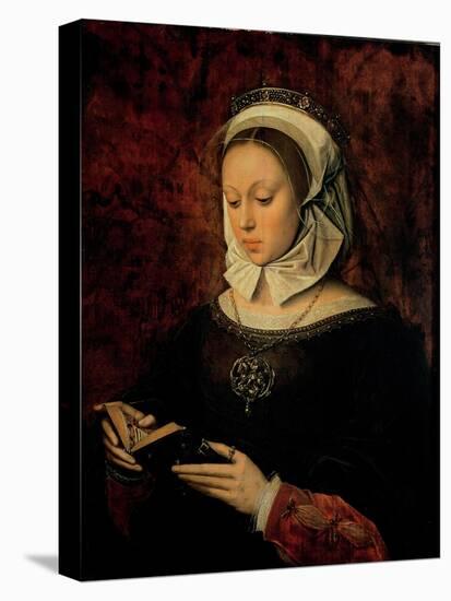 Young Woman Reading a Book of Hours-Ambrosius Benson-Premier Image Canvas