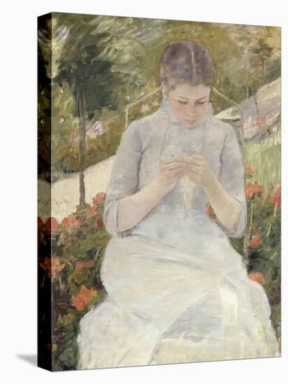 Young Woman Sewing in the Garden, 1880-1882-Mary Cassatt-Premier Image Canvas