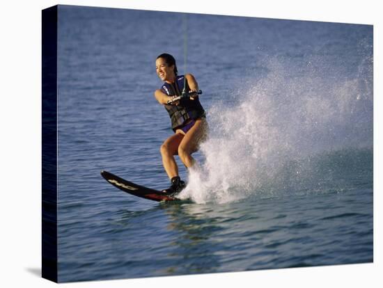 Young Woman Waterskiing-null-Premier Image Canvas