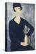 Young Woman with a Fringe or Young Seated Woman in Blue Dress, 1918-Amedeo Modigliani-Premier Image Canvas