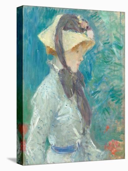 Young Woman with a Straw Hat, 1884 (Oil on Canvas)-Berthe Morisot-Premier Image Canvas