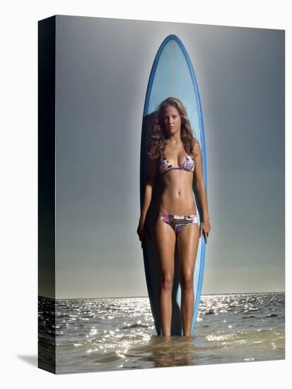 Young Woman with a Surfboard-Ben Welsh-Premier Image Canvas