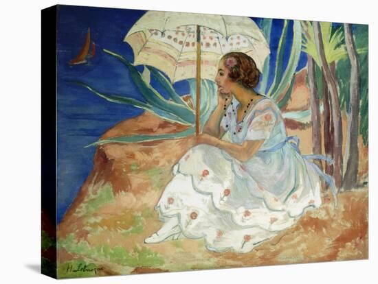 Young woman with an Umbrella, Saint Maxime-Henri Lebasque-Premier Image Canvas