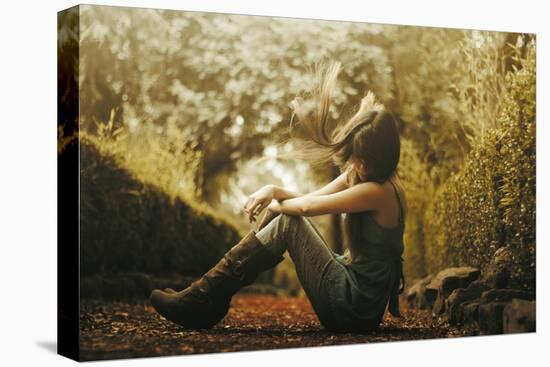 Young Woman with Long Hair Outdoors-Carolina Hernandez-Premier Image Canvas