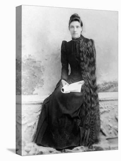 Young Woman with Long Hair Portrait, Ca. 1900-null-Premier Image Canvas