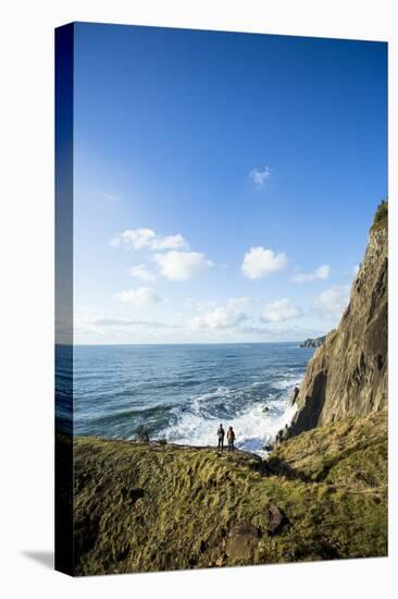 Young Women Hiking Along The Oregon Coast Trail. Oswald West State Park, OR-Justin Bailie-Premier Image Canvas