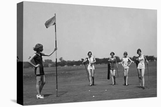 Young Women in Bathing Suits Golfing in Washington, D.C. Vicinity. July 9, 1926-null-Stretched Canvas