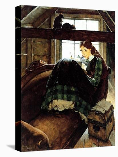 Young Writer-Norman Rockwell-Premier Image Canvas