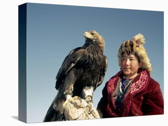 Youngest Eagle Hunter in the Festival, Talgat, Golden Eagle Festival, Mongolia-Amos Nachoum-Premier Image Canvas