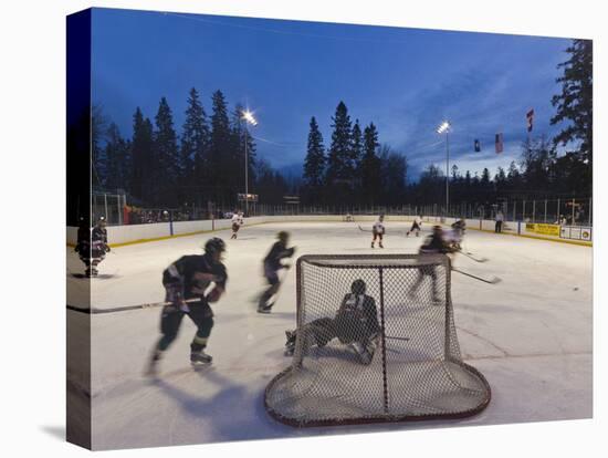 Youth Hockey Action at Woodland Park in Kalispell, Montana, USA-Chuck Haney-Premier Image Canvas