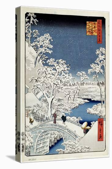 Yuhi Hill and the Drum Bridge at Meguro (One Hundred Famous Views of Ed), 1856-1858-Utagawa Hiroshige-Premier Image Canvas