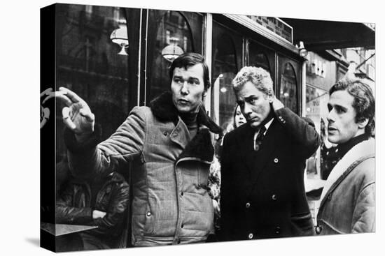 Yves Boisset Directing Gian Maria Volente and Denis Manuel in a Scene from the Movie "L'Attentat"-null-Stretched Canvas