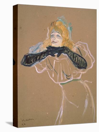 Yvette Guilbert (1867-1944) Singing "Linger, Longer, Loo," 1894-Henri de Toulouse-Lautrec-Premier Image Canvas