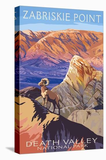 Zabriskie Point - Death Valley National Park-Lantern Press-Stretched Canvas