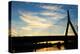Zakim Bunker Hill Memorial Bridge at Sunset in Boston, Massachusetts-haveseen-Premier Image Canvas