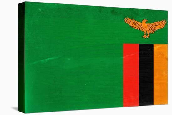 Zambia Flag Design with Wood Patterning - Flags of the World Series-Philippe Hugonnard-Stretched Canvas