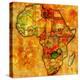 Zambia on Actual Map of Africa-michal812-Stretched Canvas