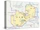 Zambia Political Map-Peter Hermes Furian-Stretched Canvas