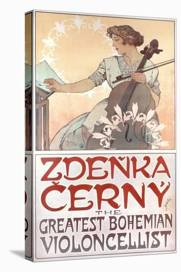 Zdenka Cerny, the Greatest Bohemian Violoncellist, 1913-Alphonse Mucha-Premier Image Canvas