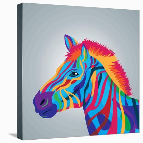 Zebra Icon. Animal and Art Design. Graphic-Jemastock-Stretched Canvas
