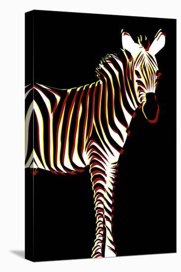 Zebra in Black Vertical-Ikuko Kowada-Premier Image Canvas