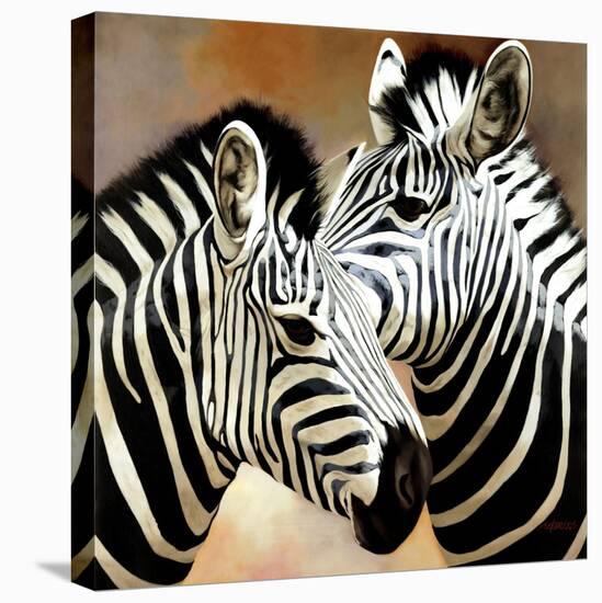 Zebra Pair-Arcobaleno-Stretched Canvas