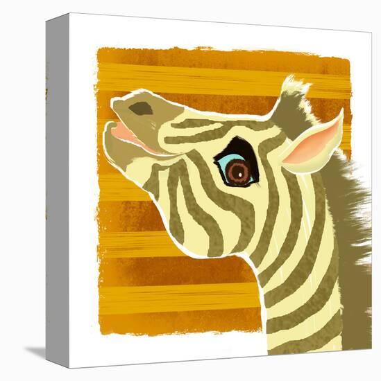 Zebra portrait-Penny Keenan-Stretched Canvas