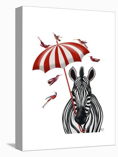 Zebra with Umbrella 2, Forward-Fab Funky-Stretched Canvas