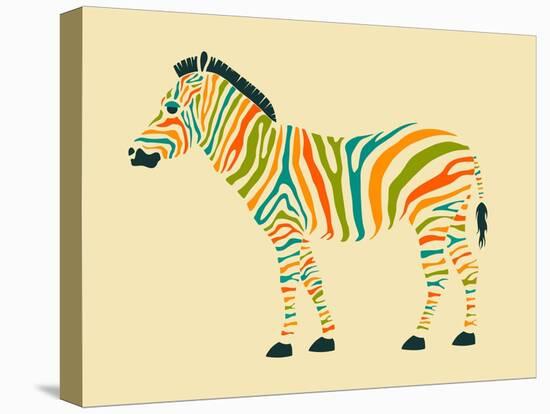 Zebra-Jazzberry Blue-Stretched Canvas