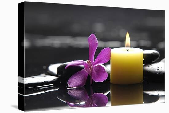 Zen-Like Scene with Flower and Candles and Stones-crystalfoto-Premier Image Canvas