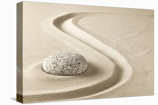 Zen Meditation Stone in Sand. Concept for Purity Harmony and Spirituality. Spa Wellness and Yoga Ba-kikkerdirk-Premier Image Canvas