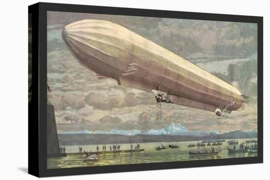 Zeppelin above Lake Constance-null-Stretched Canvas