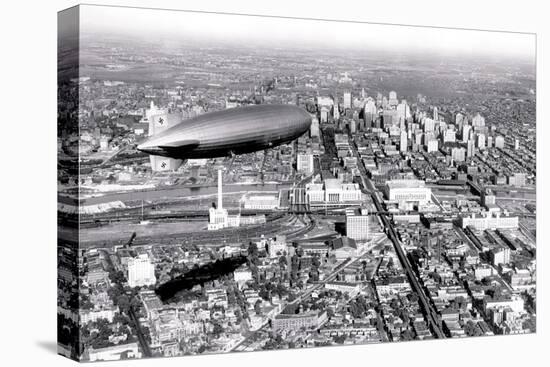 Zeppelin above Philadelphia-null-Stretched Canvas