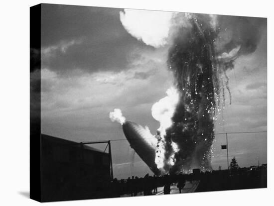 Zeppelin Hindenburg Burning in Lakehurst-null-Premier Image Canvas