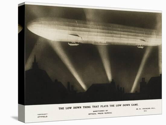 Zeppelin Illuminated by Searchlights-null-Premier Image Canvas