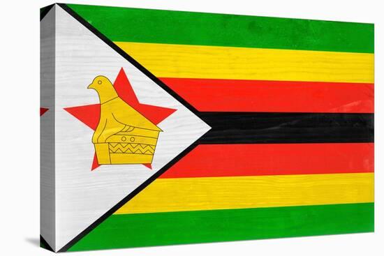 Zimbabwe Flag Design with Wood Patterning - Flags of the World Series-Philippe Hugonnard-Stretched Canvas