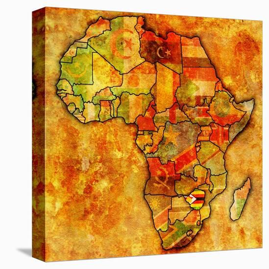 Zimbabwe On Actual Map Of Africa-michal812-Stretched Canvas