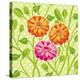 Zinnias II-Patty Young-Stretched Canvas
