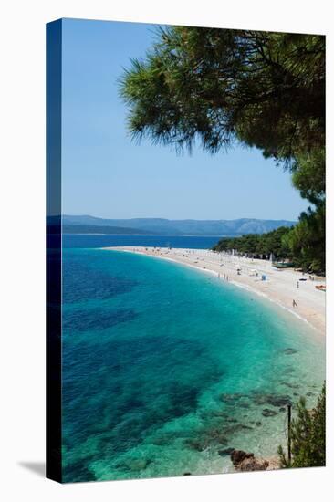 Zlatni Rat Beach with Hvar Island in the Background, Bol, Brac Island, Dalmatia, Croatia-null-Premier Image Canvas
