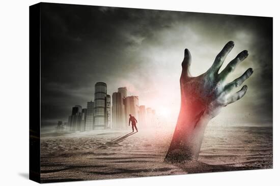 Zombie Rising. A Hand Rising From The Ground!-Solarseven-Stretched Canvas