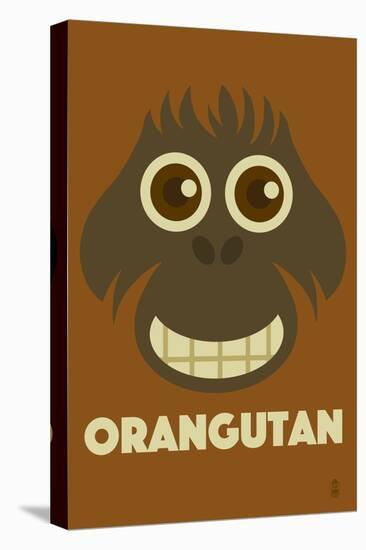 Zoo Faces - Orangutan-Lantern Press-Stretched Canvas