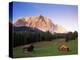 Zugspitze and Barns at Dusk, Wetterstein, Austrian Alps, Austria, Europe-Jochen Schlenker-Premier Image Canvas